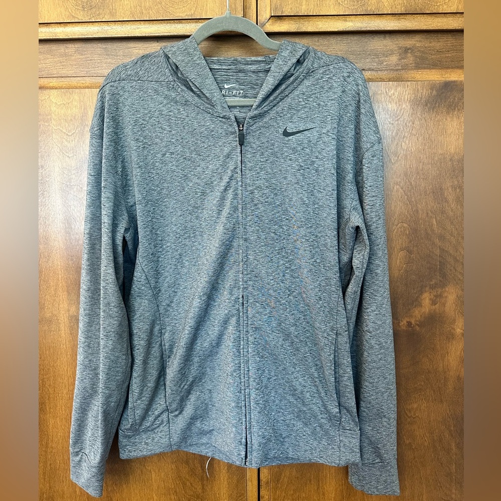 Nike DryFit gray zip up hoodie men’s small